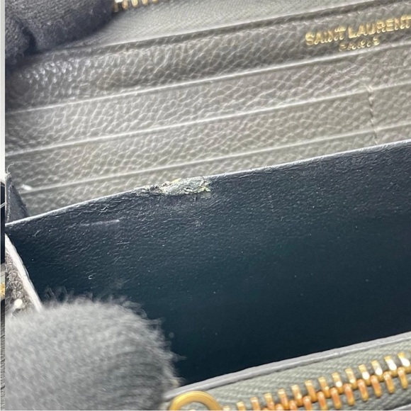 Saint Laurent Charcoal Wallet with Gold Accent - Picture 9 of 13